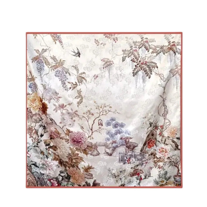 Mulberry Silk 14 Momme Square Scarf Radiant Floral 108x108 cm - 图片 7