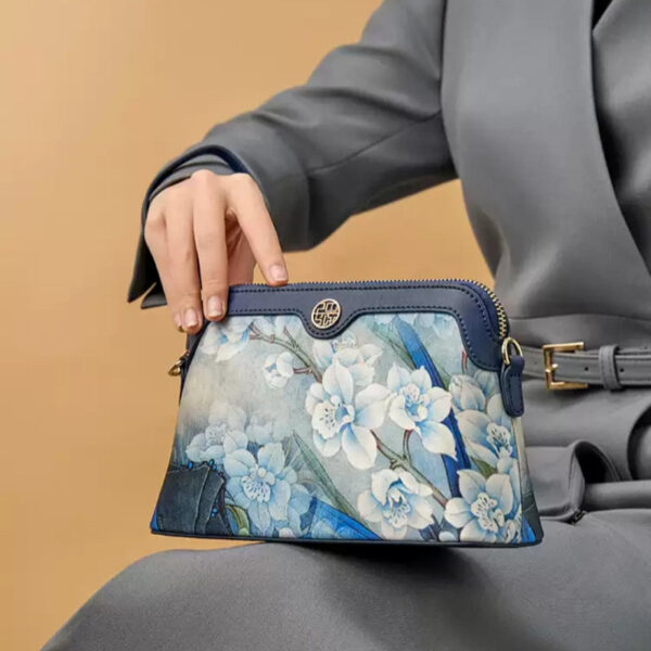 Mulberry Silk Handcrafted Flower Clutch Bag Women Wallet Eveing Purse - 图片 4