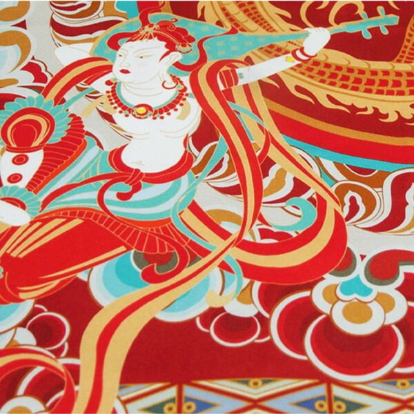 Mulberry Silk 16 Momme Dunhuang Deer Silk Scarf 90x90cm - 图片 6