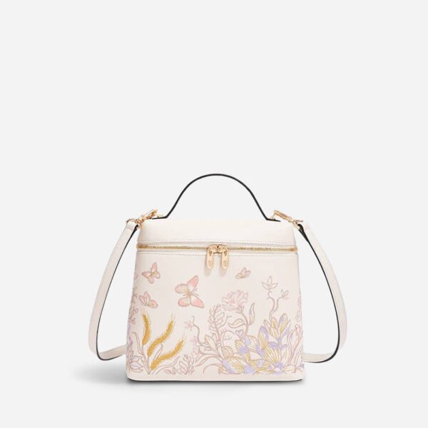 Embroidery Leather Butterfly Design Women Backpack - 图片 8