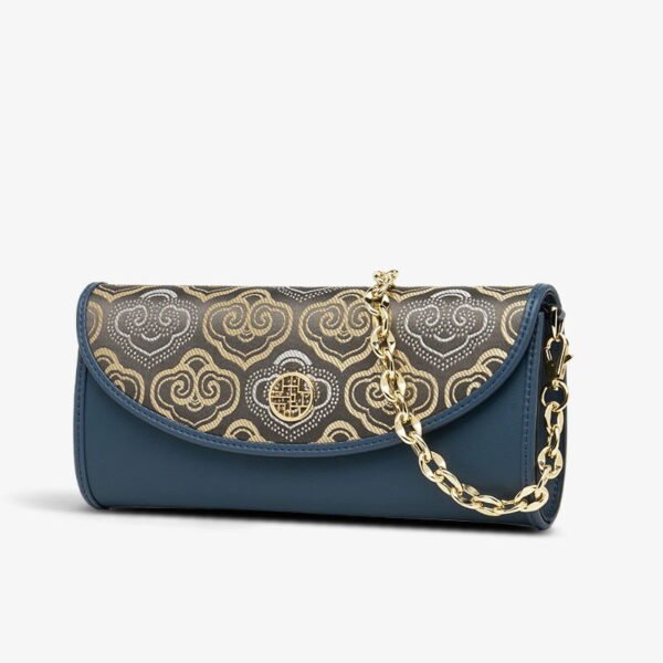 Embroidery Leather Clutch Bag Auspicious Cloud Designer Handbag - 图片 7