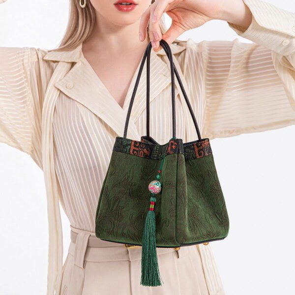 Xiangyunsha Silk Elegant Mini Bucket Bag - 图片 3