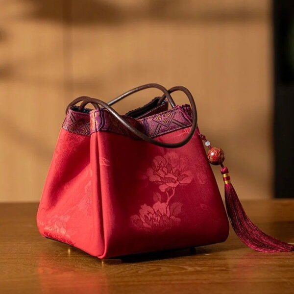 Xiangyunsha Silk Elegant Mini Bucket Bag - 图片 11