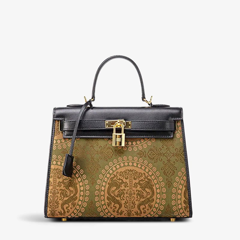 Mulberry Silk Song Brocade Floral Green Kelly Bag - 图片 11