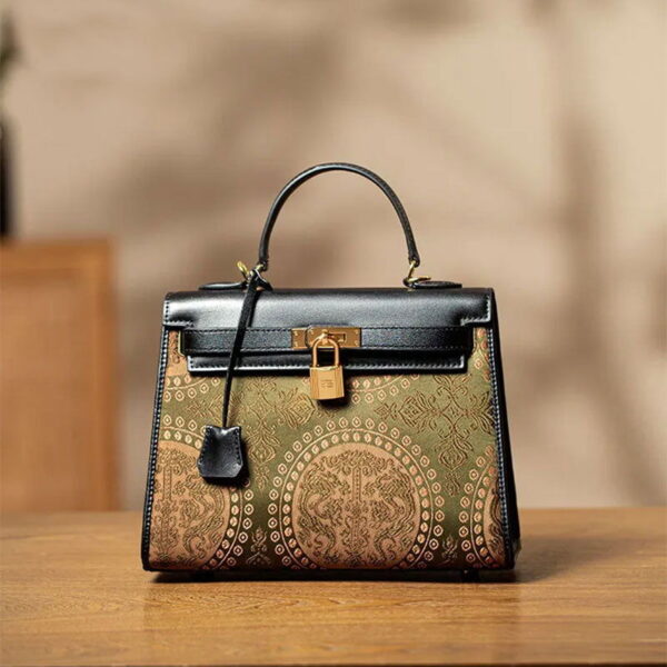 Mulberry Silk  Song Brocade Floral Green Kelly Bag - 图片 3