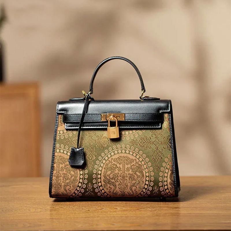 Mulberry Silk Song Brocade Floral Green Kelly Bag - 图片 3