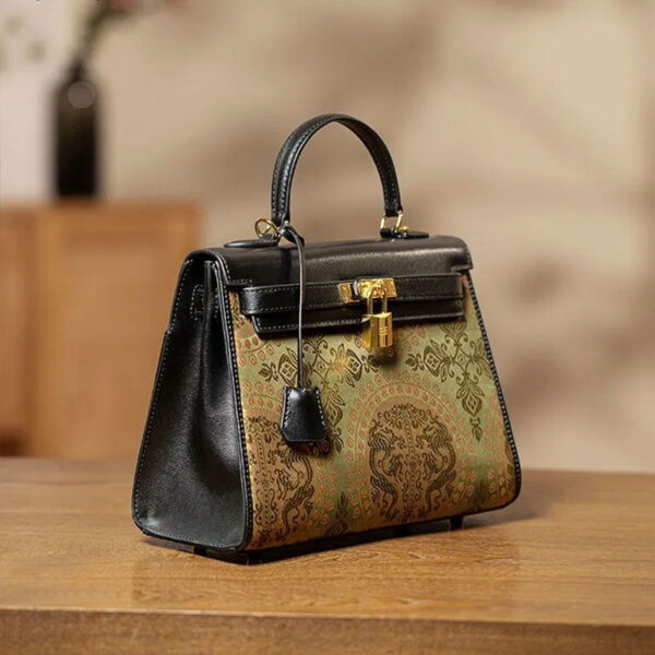 Mulberry Silk  Song Brocade Floral Green Kelly Bag - 图片 4