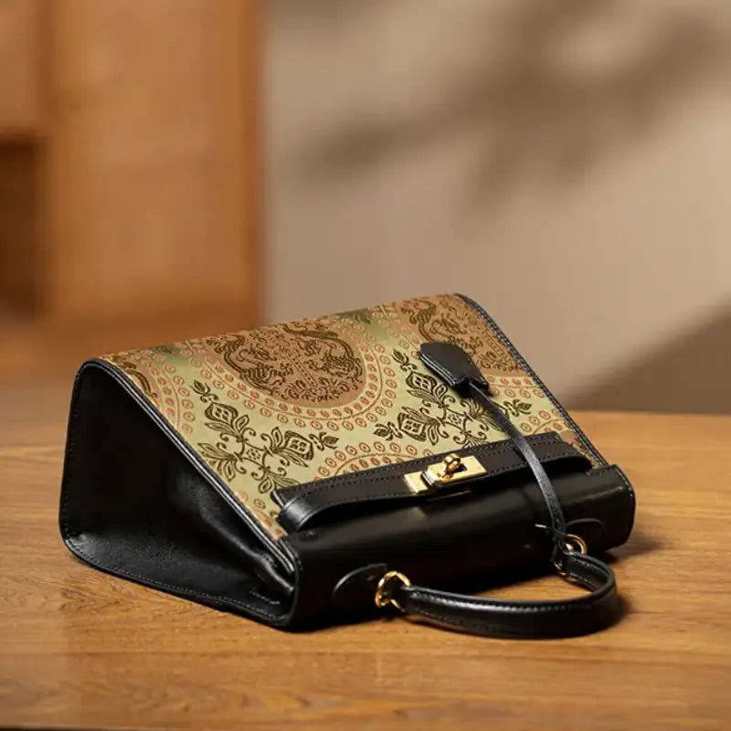 Mulberry Silk Song Brocade Floral Green Kelly Bag - 图片 6