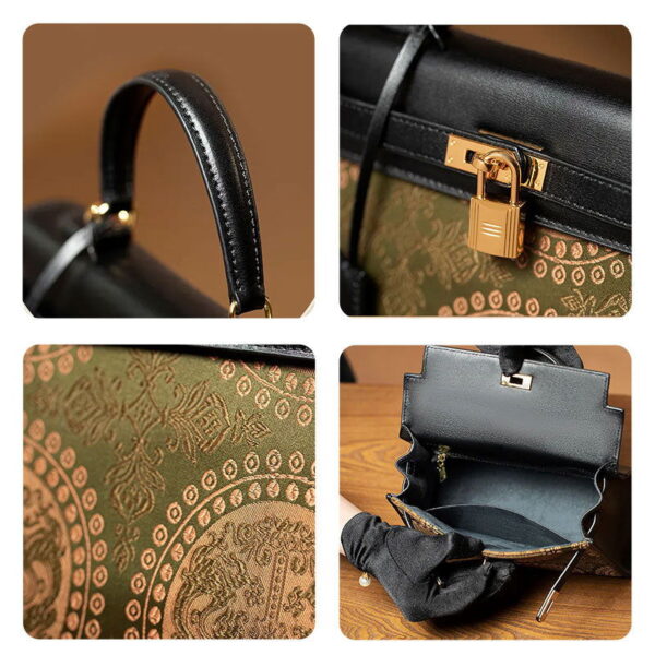 Mulberry Silk  Song Brocade Floral Green Kelly Bag - 图片 7