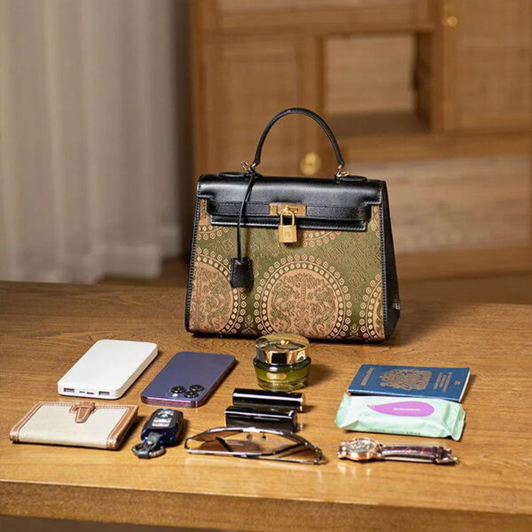 Mulberry Silk  Song Brocade Floral Green Kelly Bag - 图片 8
