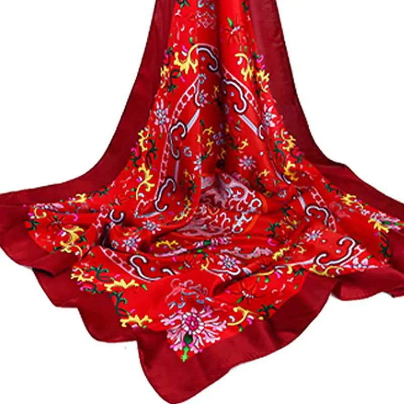 Mulberry Silk Elegant Square Scarf Fate of Fortune 90x90cm - 图片 2