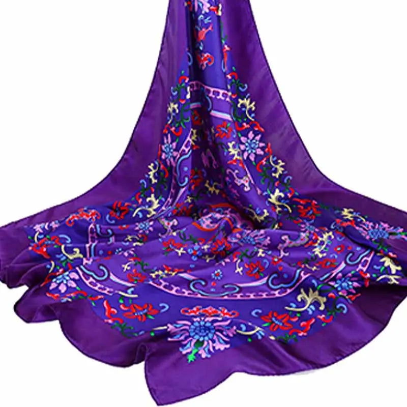 Mulberry Silk Elegant Square Scarf Fate of Fortune 90x90cm - 图片 5