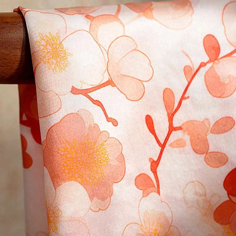 100% Mulberry Silk Elegant Silk Scarf Hundred Flowers Design 65x65cm - 图片 3