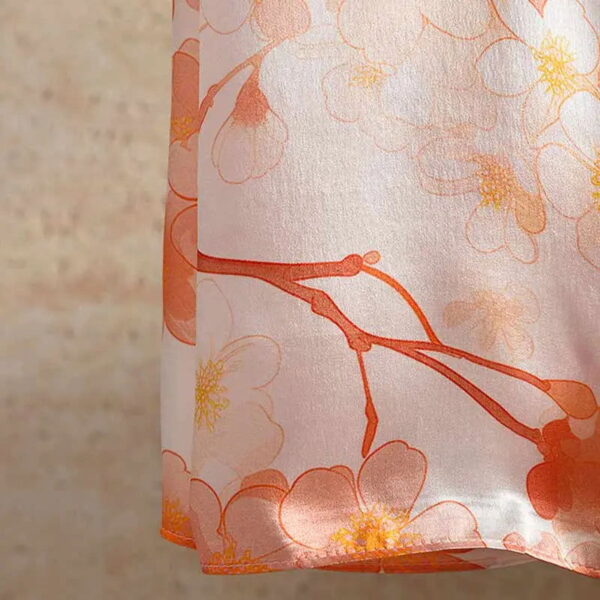 100% Mulberry Silk Elegant Silk Scarf Hundred Flowers Design 65x65cm - 图片 8