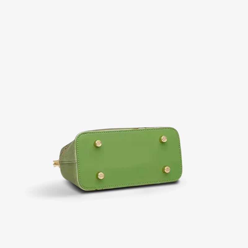 Mulberry Silk Luxury Light Green Kiss Lock Clutch Bag - 图片 12