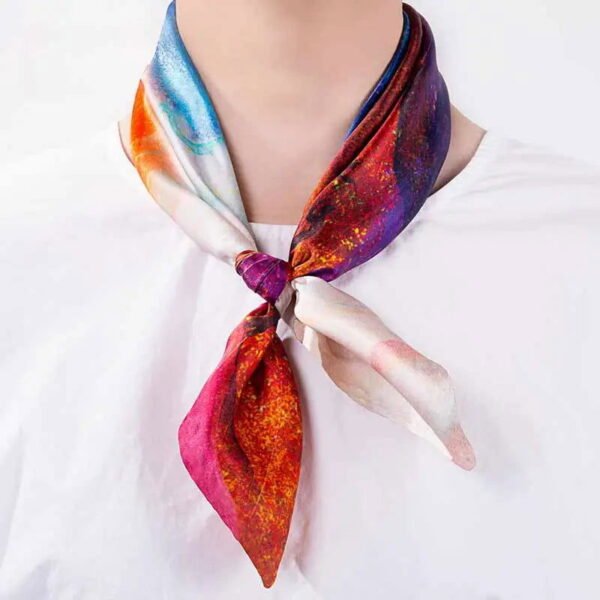 Mulberry Silk Resilience Square Silk Scarf Let Dreams Lead 53x53cm - 图片 2