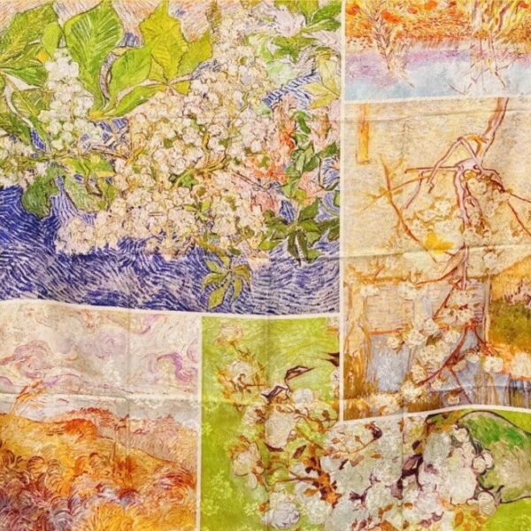 Mulberry Silk 14 Momme Square Scarf Spring Canvas 108x108 cm - 图片 8