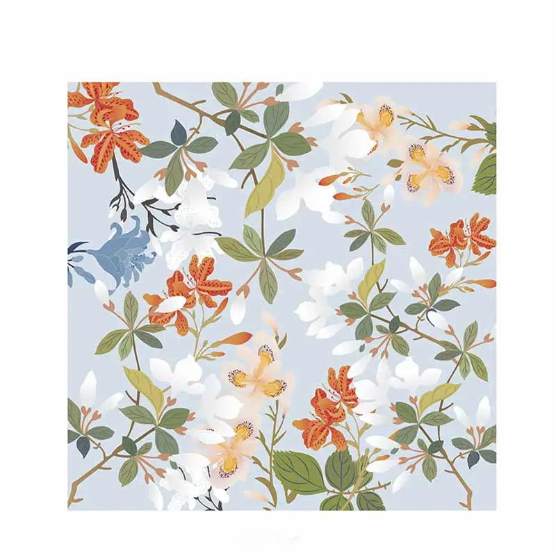 National Museum Floral Silk Square Scarf Four Seasons 53 x 53 cm - 图片 9