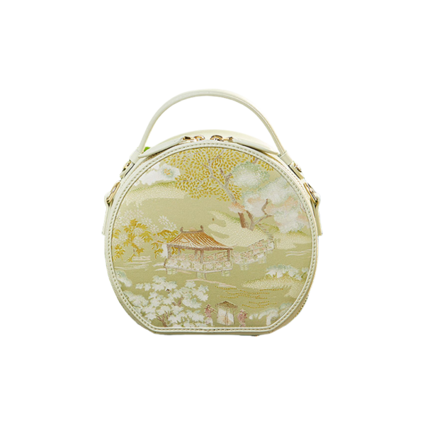 Chinese Painting Mulberry Silk Round Bag Luxury Handbag