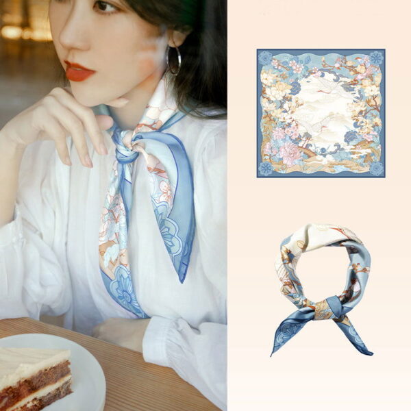Mulberry Silk 14 Momme Square Scarf Luxury Accessory 63.5x63.5 cm - 图片 8