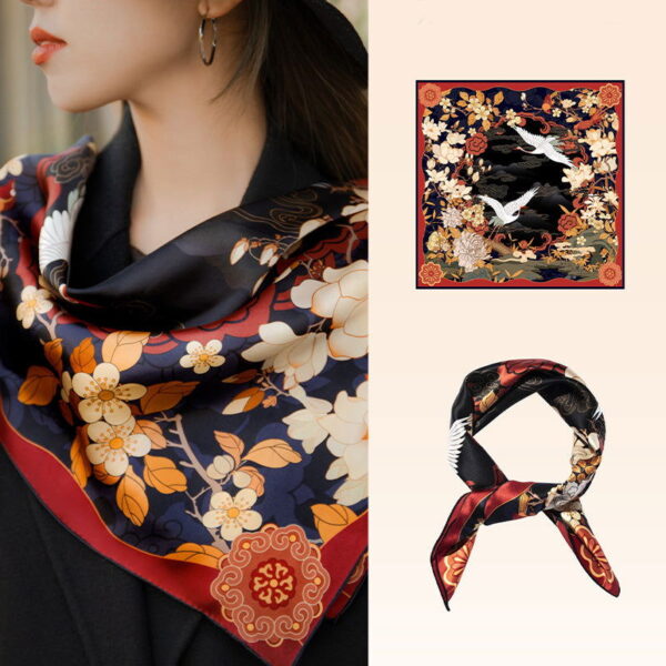 Mulberry Silk 14 Momme Square Scarf Luxury Accessory 63.5x63.5 cm - 图片 10