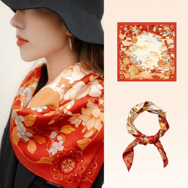 Mulberry Silk 14 Momme Square Scarf Luxury Accessory 63.5x63.5 cm - 图片 11