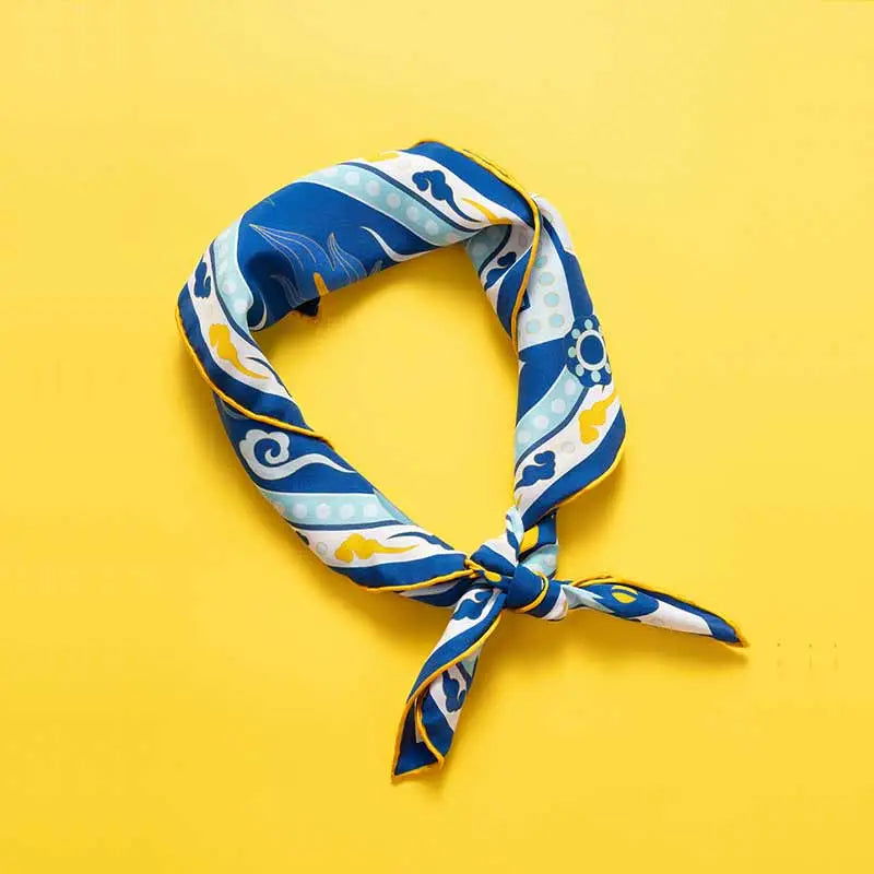 14 Momme Mulberry Silk Square Scarf Phoenix Crown 63x63cm - 图片 8