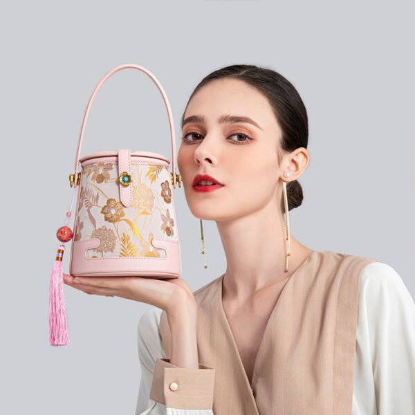 Song Brocade Fragrant Cloud Silk Bucket Bag - 图片 3