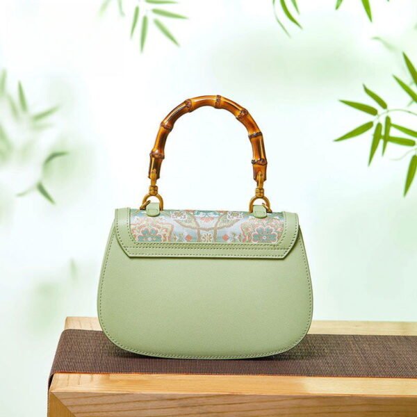 Song Brocade Mulberry Silk Bamboo Handle Handbag - 图片 5